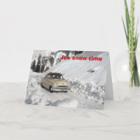 Vintage ski poster, It's snowtime!