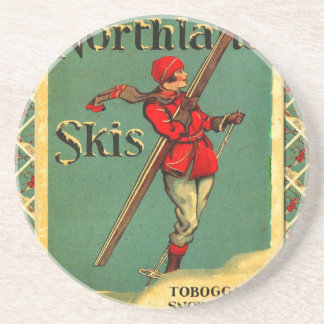 Vintage Ski Poster, Northland Skis Coaster