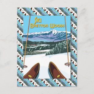 Vintage Ski Poster,  Ski Bretton Woods Postcard