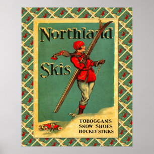 Vintage Ski poster, Ski equipment Neuchatel Poster