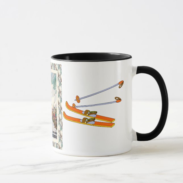 Vintage Ski poster, St Pierre de Chartreuse, Mug (Right)