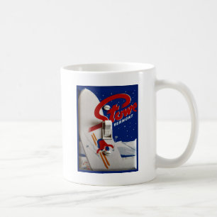 Vintage ski poster,   Stowe, Vermont Coffee Mug