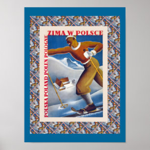 Vintage Ski Poster, Zima W Polsce, Poland Poster