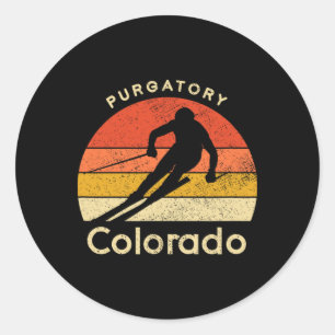 Vintage Ski Purgatory Colorado Mountain Classic Round Sticker