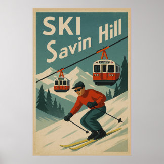 Vintage Ski Savin Hill Poster