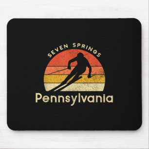 Vintage Ski Seven Springs Pennsylvania Mountain Mouse Pad