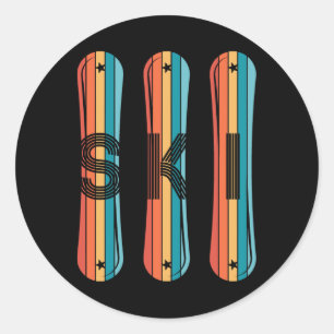 Vintage Ski Shirt For Men Women 80s 90s Snowboardi Classic Round Sticker