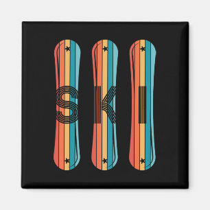Vintage Ski Shirt For Men Women 80s 90s Snowboardi Magnet