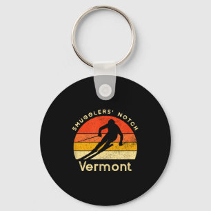 Vintage ski smugglers' notch vermont mountain key ring