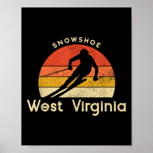 Vintage Ski Snowscute Ss Cute Ss West Virginia Mou Poster