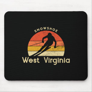 Vintage Ski Snowshoe West Virginia Mountain Mouse Pad