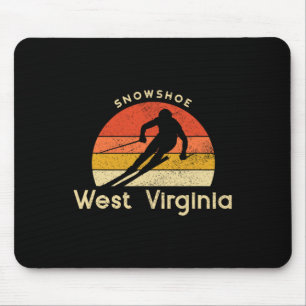 Vintage Ski Snowshoe West Virginia Mountain Mouse Pad