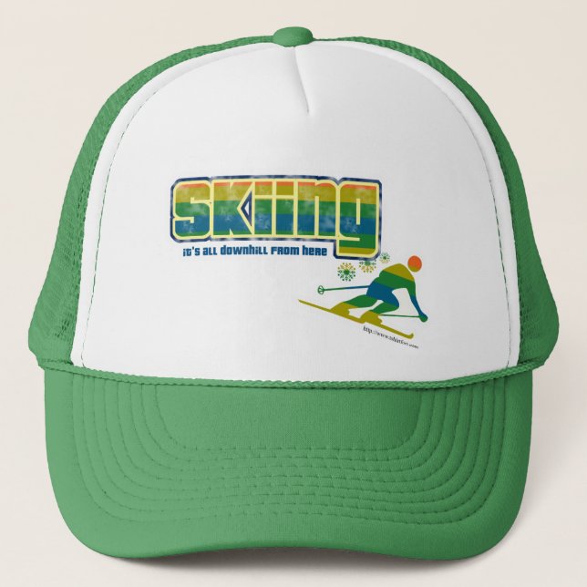 Vintage Ski Style Trucker Hat (Front)