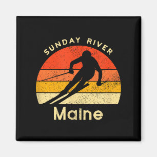 Vintage ski sunday river maine mountain magnet