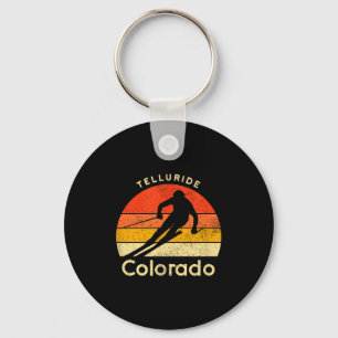 Vintage ski telluride colorado mountain key ring