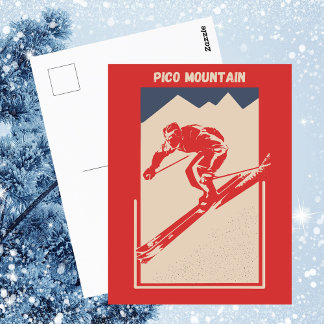 Vintage Ski Vermont Resort Pico Mountain Postcard