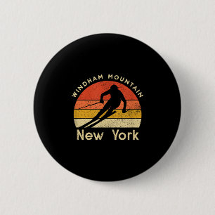 Vintage Ski Windham Mountain New York Mountain 6 Cm Round Badge