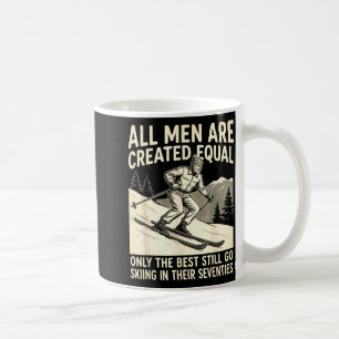 Vintage skier seventies humour old man skiing desi coffee mug
