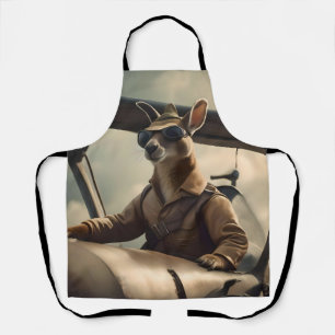 "Vintage Skies: The Kangaroo Pilot in Old Plane Apron