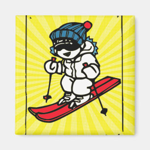 Vintage Skiing Design skiing lover skiing gift Magnet