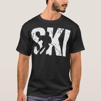 Vintage skiing funny gift winter sports skis T-Shirt