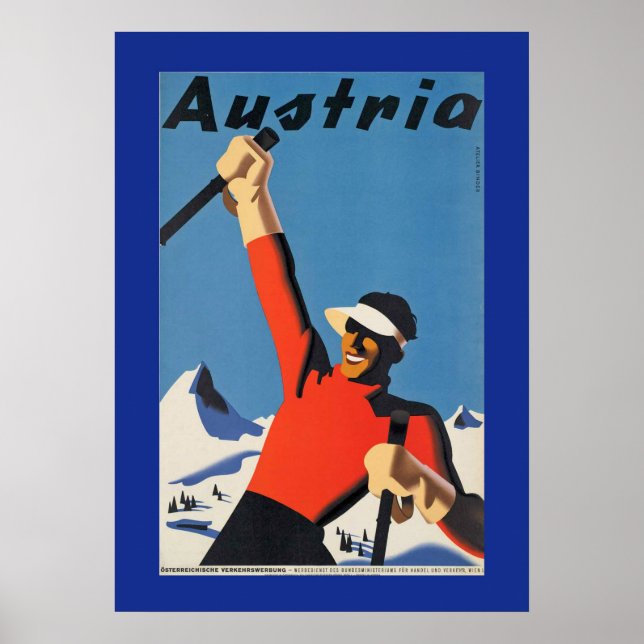 Vintage Skiing in Austria Poster (Front)