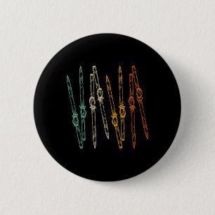 Vintage Skiing Retro Ski 6 Cm Round Badge