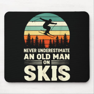 Vintage skiing shirt underestimate an old man on mouse pad
