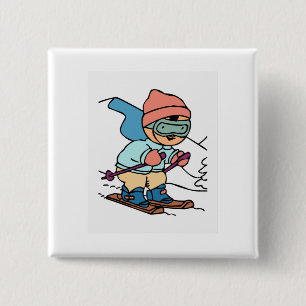 Vintage Skiing skiing lovers ski resort snow 15 Cm Square Badge