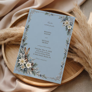 Vintage Skis Among Alpine Florals Invitation