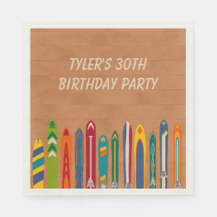 Vintage Skis Personalized Skiers Party Napkin