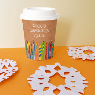 Vintage Skis Winter Themed Custom Party Paper Cups