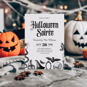 Vintage Skull Adult Halloween Soirée Invitation