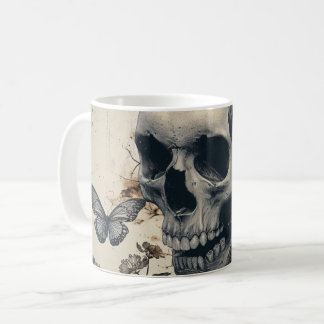 Vintage Skull and Butterfly dark Art Coffee Mug