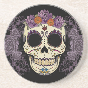 Vintage Skull and Roses Coaster