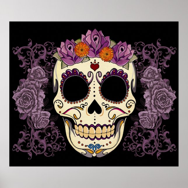 Vintage Skull and Roses Print (Front)