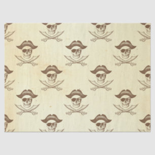 Vintage Skull and Swords Pirate Decoupage Tissue Paper