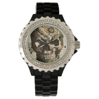 Vintage Skull Black and White Ladies Watch