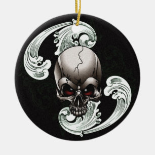 Vintage Skull Ceramic Ornament