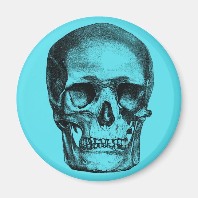 Vintage Skull Clouds Magnet (Front)