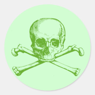 Vintage Skull & Crossbones Classic Round Sticker