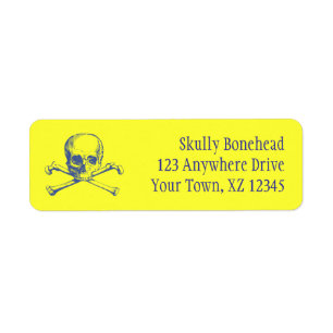 Vintage Skull & Crossbones Return Address Label