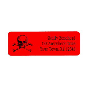 Vintage Skull & Crossbones Return Address Label