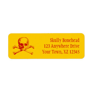 Vintage Skull & Crossbones Return Address Label