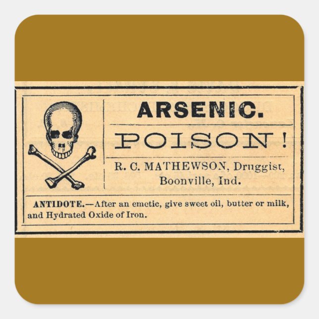 Vintage Skull Crossed Bones Arsenic Poison Label (Front)