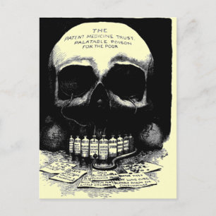 Vintage Skull Drug Ad Postcard