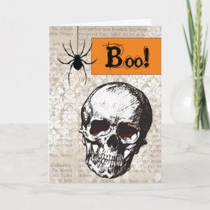 Vintage Skull Halloween Card
