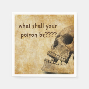 Vintage Skull Halloween Party Napkin