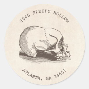 Vintage Skull Halloween Return Address Label