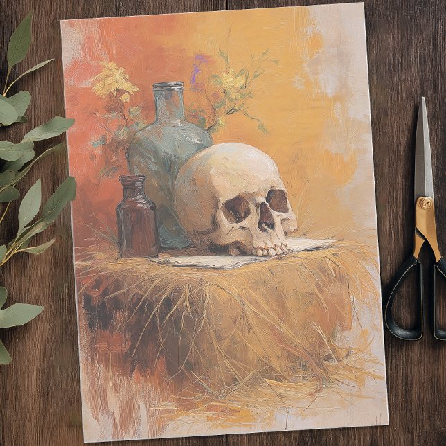 Vintage Skull Halloween Tissue Paper (Vintage Skull Halloween Tissue Paper)